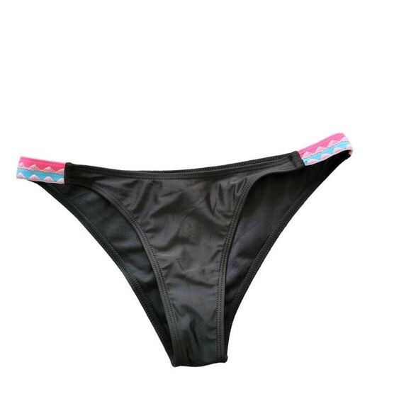 Bikini Tankini Black Polka Dots Braided Color Pop Two Piece Bathing Swim Suit - Picture 3 of 11